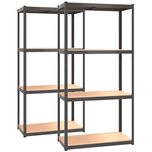 Smart Regaly - Lastenregal 75 Breit 30 Tief 150 Hohe cm - 2er Set - Regale für kellerraum kolor - Kellerregal Metall - Schwerlastregal 700 kg - Steckregal 4 regale - Keller Regal Abstellraum Edelstahl von SMART REGALY