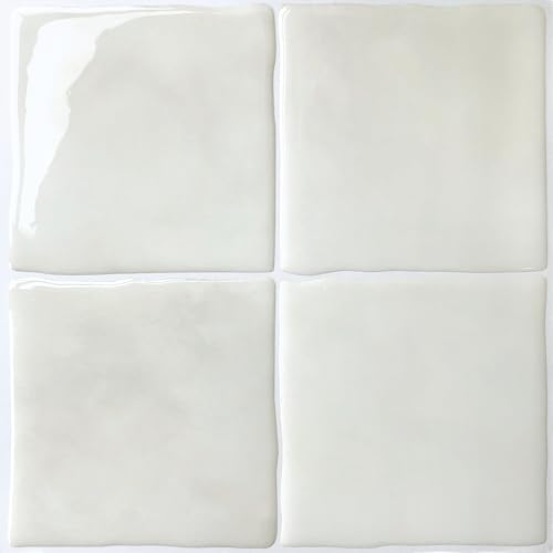 Smart Tiles Klebefliesen Küche und Bad – Zellige Beige/Grau, Fliesenaufkleber 3D, Küchenrückwand Selbstklebend, Wandpaneele, 5 Fliesen (22.86x22.86 cm), Einfach zu Montieren, Made in Kanada von SMART TILES