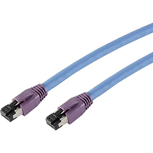 Smart 50.9102 RJ45 Netzwerkkabel, Patchkabel CAT 8.1 S/FTP 1.00m Blau vergoldete Steckkontakte, mit von SMART