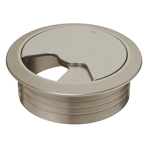 Kabeldurchführung Kabeldurchlass Kabeldose für Schreibtische und Arbeitsplatten, rund, 60 bis 80 mm - in 4 Farben Edelstahl 80 mm - 2 Stück von SMARTBett