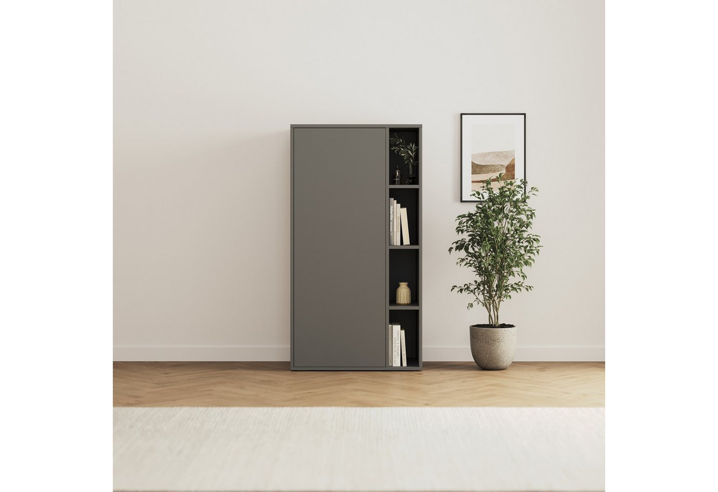 SMARTBett Kleiderschrank Schrank STA.2.0016 (Serie M2 Tiefe 55cm) Höhe 168,2cm Anthrazit von SMARTBett