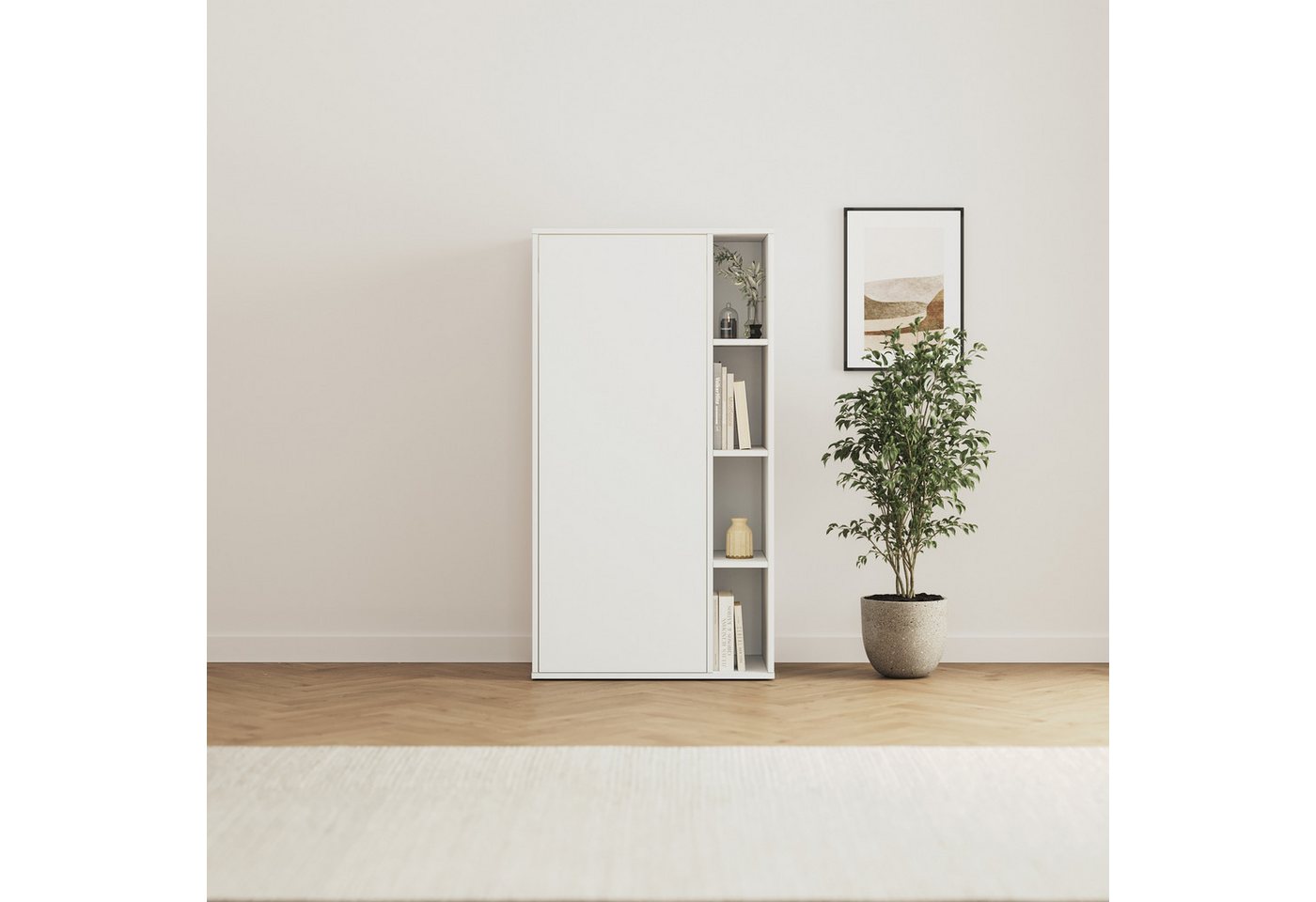 SMARTBett Kleiderschrank Schrank STA.2.0016 (Serie M2 Tiefe 55cm) Höhe 168,2cm Weiss von SMARTBett