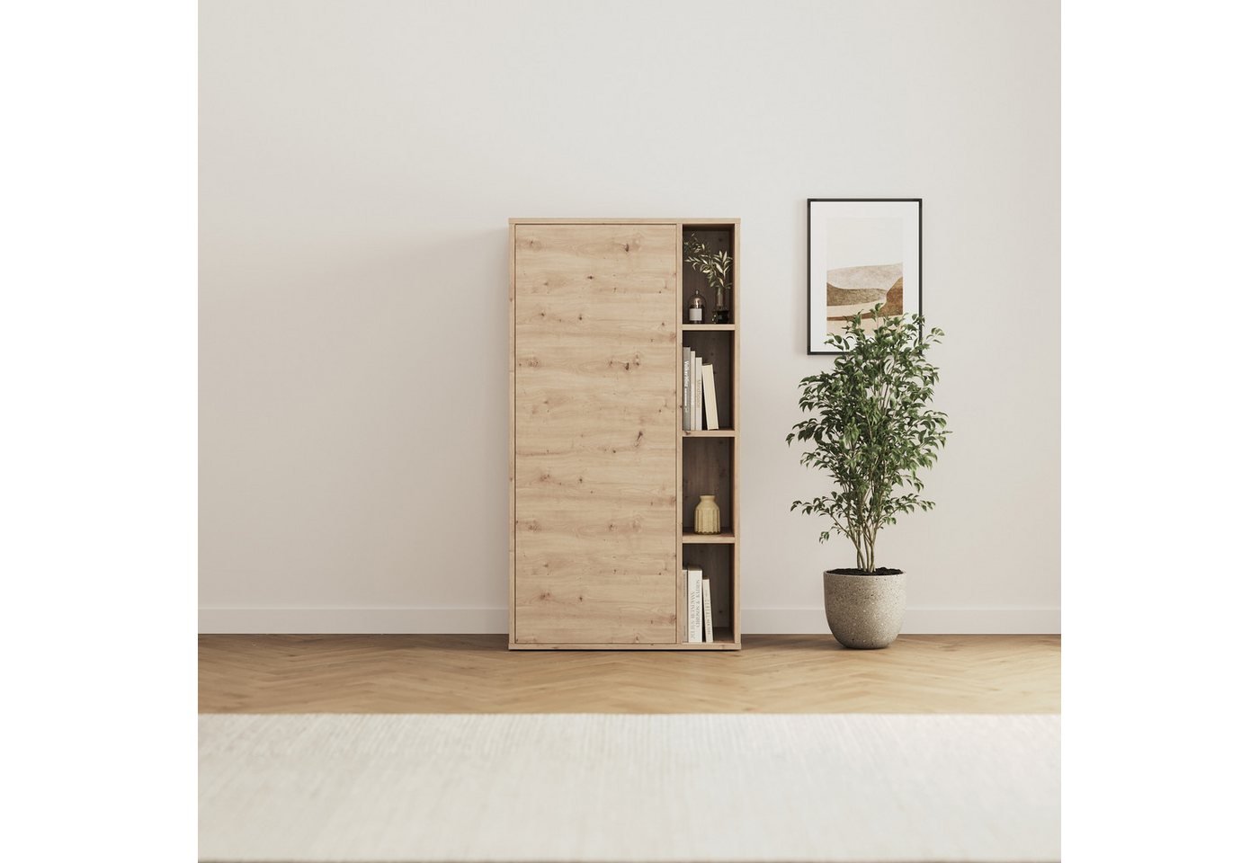 SMARTBett Kleiderschrank Schrank STA.2.0016 (Serie M2 Tiefe 55cm) Höhe 168,2cm Wildeiche von SMARTBett