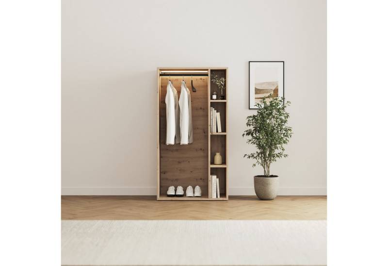 SMARTBett Kleiderschrank Schrank STA.2.0016 (Serie M2 Tiefe 55cm) Höhe 168,2cm Wildeiche von SMARTBett