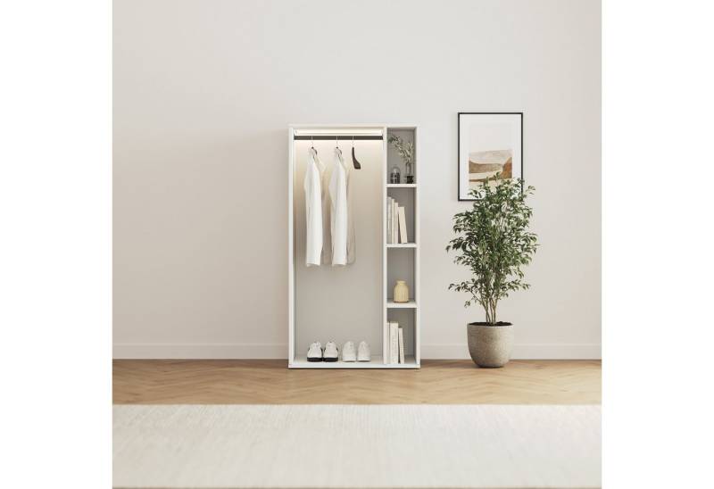 SMARTBett Kleiderschrank Schrank STA.2.0016 (Serie M2 Tiefe 55cm) Höhe 168,2cm Weiss von SMARTBett