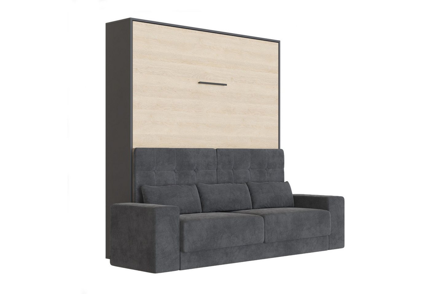 SMARTBett Schrankbett SMARTBett Schrankbett M1 140x200 Vertikal mit Sofa Anthrazit SMARTBett Schrankbett SMARTBett Schrankbett M1 140x200 Vertikal mit Sofa Anthrazit von SMARTBett