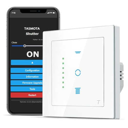 SMARTERCURRY Smart TASMOTA Rollladenschalter | Wlan ESP32-Serie Schalter | Prozentkontrolle | Neutralleiter erforderlich | Work with MQTT, Domoticz, ioBroker Home Assistant Google Alexa | 2.4GHz SMARTERCURRY Smart TASMOTA Rollladenschalter | Wlan ESP32-Serie Schalter | Prozentkontrolle | Neutralleiter erforderlich | Work with MQTT, Domoticz, ioBroker Home Assistant Google Alexa | 2.4GHz von SMARTERCURRY