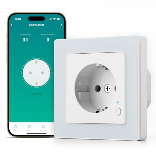 SMARTERCURRY Smart WLAN Schuko Steckdose 13A Weiß 1 Stück, Smart Steckdosen mit Strommessung, Energieeinsparung, Zeitschaltuhr Steckdose, Kompatibel mit Alexa/Google Home, Child Lock SMARTERCURRY Smart WLAN Schuko Steckdose 13A Weiß 1 Stück, Smart Steckdosen mit Strommessung, Energieeinsparung, Zeitschaltuhr Steckdose, Kompatibel mit Alexa/Google Home, Child Lock von SMARTERCURRY