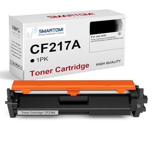 SMARTOMI 17A CF217A Kompatibel Tonerkartusche als Ersatz für 17A CF217A für Laserjet Pro MFP M130FW M130NW M130A M130FN M102W M102A (Schwarz,1er-Pack) von SMARTOMI