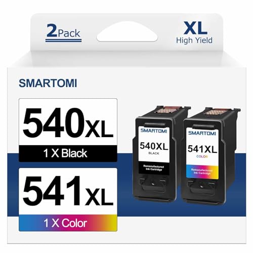 SMARTOMI 2er-Pack PG-540XL CL-541XL Tintenpatronen remanufactured für PG-540XL CL-541XL für Druckern der Pixma TS5150 MX475 MG3650 MG3150 MG4250 MG3550 MX395 MG3650S MG2250 MG2150 MG2100 von SMARTOMI