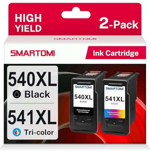 SMARTOMI PG-540XL CL-541XL Tintenpatronen remanufactured für 540 541 PG540 CL541 Patronen für Druckerpatronen Pixma TS5150 MX475 MG3650 MG3150 MG4250 MG3550 MX395 MG3650S MG2250 MG2150 MG2100 von SMARTOMI