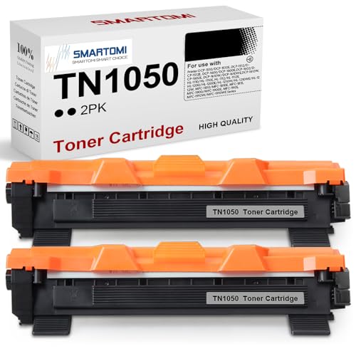 SMARTOMI TN1050 Toner Kompatible für Brother TN-1050 für MFC-1910W DCP-1612W DCP-1610W DCP-1510 MFC-1810 HL-1110 HL-1210W DCP-1512 HL-1212W HL-1112 (Schwarz, 2er-Pack) von SMARTOMI