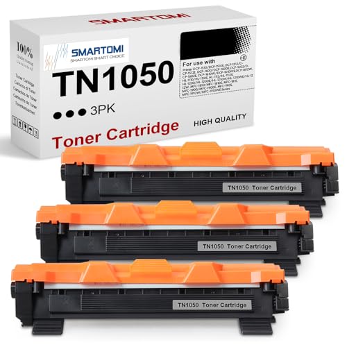 SMARTOMI TN1050 Toner Kompatible für Brother TN-1050 für MFC-1910W DCP-1612W DCP-1610W DCP-1510 MFC-1810 HL-1110 HL-1210W DCP-1512 HL-1212W HL-1112 (Schwarz 3er-Pack) von SMARTOMI