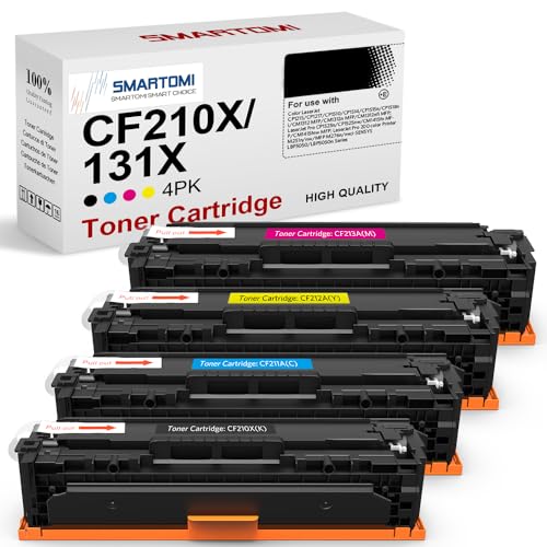 SMARTOMI CF210X 131X Kompatibel Tonerpatronen Ersatz für 131X 131A CF210X CF210A für Laserjet Pro 200 M251nw M276nw CE320A CP1525n CP1525nw CM1415fn CM1415fnw 125A CB540A CP1215 CP1515n CM1312 von SMARTOMI