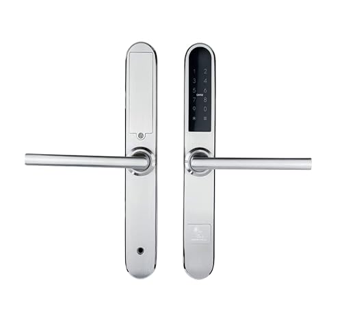 SMARTPASS Türschloss Elektronisches Türriegelschloss mit Telefon, Code, Karte, Schlüssel, App-Kontrolle, Bluetooth, Wi-Fi, Modell Paris (Silber) von SMARTPASS