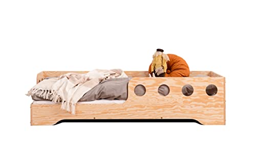 smartwood TILA 5L Kinderbett 100x200 mit Lattenrost und Rausfallschutz - Neuheit - Holz Kinderbett für Jungen & Mädchen - vielseitiges Montessori Bett mit Rausfallschutz und Lattenrost 200x100 cm. von smartwood