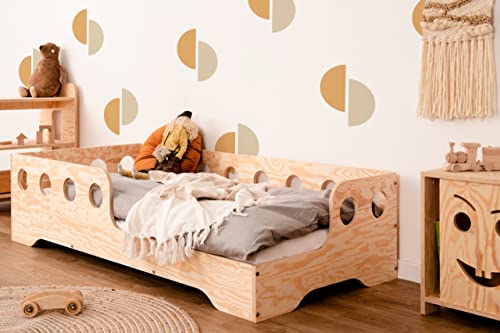 smartwood TILA 5P Kinderbett 80x160 mit Lattenrost und Rausfallschutz - Neuheit - Holz Kinderbett für Jungen & Mädchen - vielseitiges Montessori Bett mit Rausfallschutz und Lattenrost 160x80 cm. von smartwood