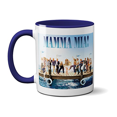 Mamma Mia Tasse, Keramik, Motiv "Here We Go Again", Blau von SMARTYPANTS