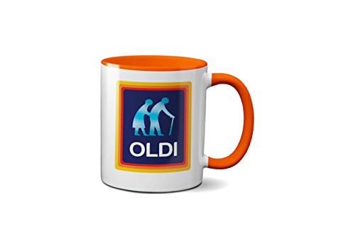 Oldi-Tasse für Geburtstage, Weihnachten, lustiges Geschenk, Feiern, Neuheit, alt, großer robuster Griff, spülmaschinen-/mikrowellengeeignet, Sublimationsdruck aus Keramik (Orange Prime) von SmartyPants