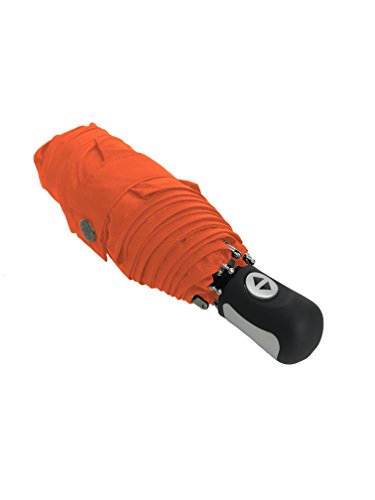 SMATI Mini Kompakt-Faltschirm - Taschengröße 22cm, windstabil, 260g ultraleicht, automatisches Öffnen und Schließen, Reiseregenschirm, gemischter Regenschirm, Farbe ORANGE von SMATI
