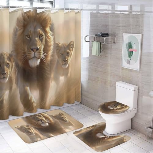 4-teilige Duschvorhang-Sets – Badezimmer-Sets im Retro-Stil mit Duschvorhang und Teppichen, Badezimmer-Zubehör-Sets mit geometrischen Bögen, Badvorleger, Toilettendeckel, Badezimmer-Toilettenmatte 4-teilige Duschvorhang-Sets – Badezimmer-Sets im Retro-Stil mit Duschvorhang und Teppichen, Badezimmer-Zubehör-Sets mit geometrischen Bögen, Badvorleger, Toilettendeckel, Badezimmer-Toilettenmatte von SMAZDFXX
