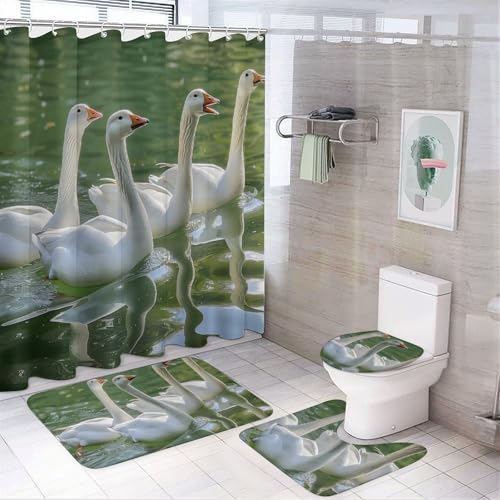 4-teilige Duschvorhang-Sets – Badezimmer-Sets im interessanten Stil mit Duschvorhang und Teppichen, Dinosaurierbäume, Badezimmer-Zubehör-Sets, Badvorleger, Toilettendeckel, Badezimmer-Toilettenmatte 4-teilige Duschvorhang-Sets – Badezimmer-Sets im interessanten Stil mit Duschvorhang und Teppichen, Dinosaurierbäume, Badezimmer-Zubehör-Sets, Badvorleger, Toilettendeckel, Badezimmer-Toilettenmatte von SMAZDFXX
