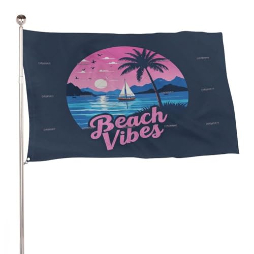 "Beach Vibes" 2x3 Ft Durable Outdoor Decor Banner Terrasse Willkommen Flaggen Frühling Hof Flaggen von SMAZDFXX