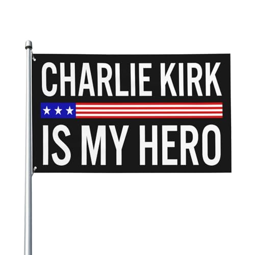 Charlie Kirk ist meine Heldenflagge, 91 x 152 cm, Wandflagge, Dekoration für drinnen und draußen von SMAZDFXX