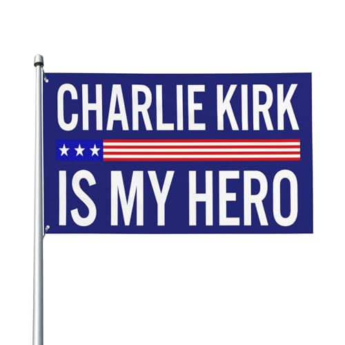 Charlie Kirk ist meine Heldenflagge, 91 x 152 cm, Wandflagge, Dekoration für drinnen und draußen von SMAZDFXX