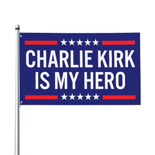 Charlie Kirk ist meine Heldenflagge, 91 x 152 cm, Wandflagge, Dekoration für drinnen und draußen von SMAZDFXX