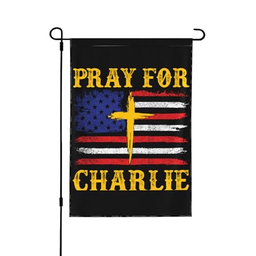 Doppelseitig, „Pray for Charlie Kirk-Gartenflagge, 28 x 40 Yard, Flaggendekorationen für Zuhause, Outdoor, Garten, Banner, Schild von SMAZDFXX