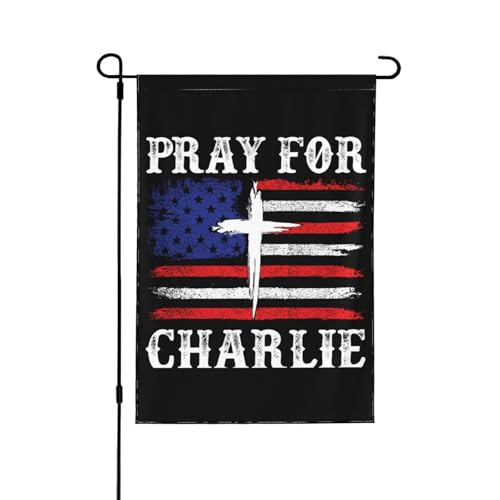 Doppelseitig, „Pray for Charlie Kirk-Gartenflagge, 28 x 40 Yard, Flaggendekorationen für Zuhause, Outdoor, Garten, Banner, Schild von SMAZDFXX