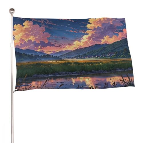 "Eine friedliche Berglandschaft in der Dämmerung" 4x6 Ft Durable Outdoor Decor Banner Terrasse Willkommen Flaggen Frühling Hof Flaggen "Eine friedliche Berglandschaft in der Dämmerung" 4x6 Ft Durable Outdoor Decor Banner Terrasse Willkommen Flaggen Frühling Hof Flaggen von SMAZDFXX