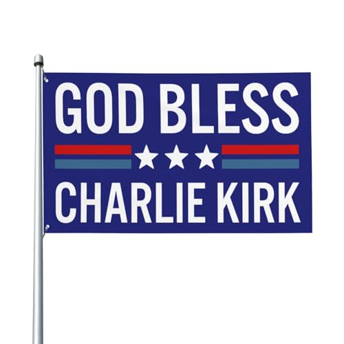 God Bless Charlie Kirk-Flagge, 91 x 152 cm, Wanddekoration für drinnen und draußen von SMAZDFXX