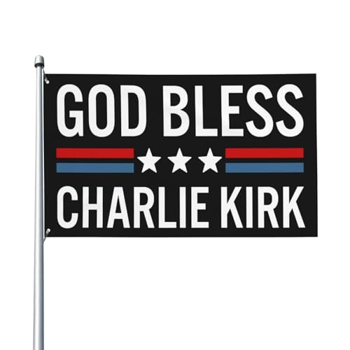 God Bless Charlie Kirk-Flagge, 91 x 152 cm, Wanddekoration für drinnen und draußen von SMAZDFXX