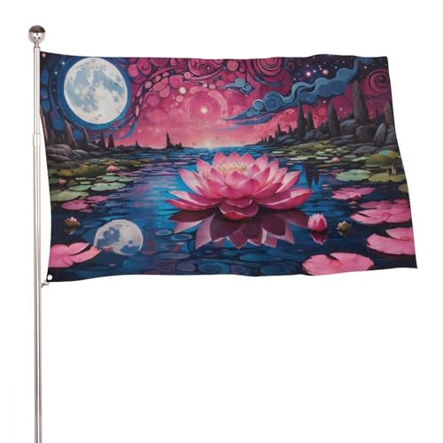 "Kleiner Lotus" 3x5 Ft Durable Outdoor Decor Banner Terrasse Willkommen Flaggen Frühling Hof Flaggen von SMAZDFXX