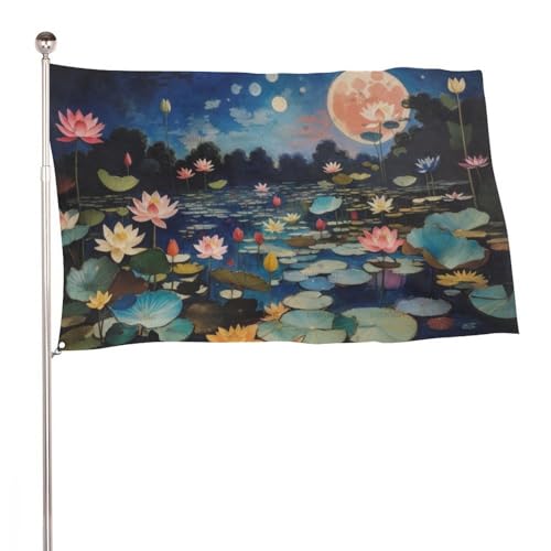 "Kleiner Lotus" 3x5 Ft Durable Outdoor Decor Banner Terrasse Willkommen Flaggen Frühling Hof Flaggen von SMAZDFXX