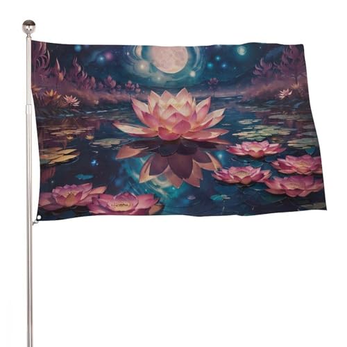 "Kleiner Lotus" 3x5 Ft Durable Outdoor Decor Banner Terrasse Willkommen Flaggen Frühling Hof Flaggen von SMAZDFXX