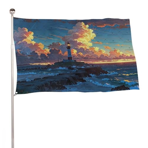 "Leuchtturm" 4x6 Ft Durable Outdoor Decor Banner Terrasse Willkommen Flaggen Frühling Hof Flaggen von SMAZDFXX