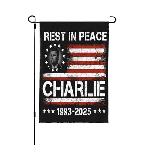 Rest In Peace Tribute Charlie Kirk Flagge Republikaner Stand mit Charlie Gartenflaggen 12 * 18 Zoll Doppelseitiges Banner Kein Fahnenmast von SMAZDFXX