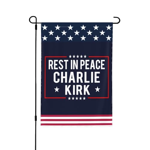 Rest In Peace Tribute Charlie Kirk Flagge Republikaner Stand mit Charlie Gartenflaggen 12 * 18 Zoll Doppelseitiges Banner Kein Fahnenmast von SMAZDFXX