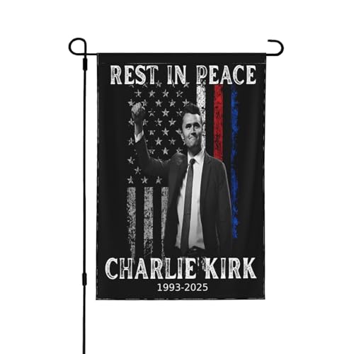 Rest In Peace Tribute Charlie Kirk Flagge Republikaner Stand mit Charlie Gartenflaggen 12 * 18 Zoll Doppelseitiges Banner Kein Fahnenmast Rest In Peace Tribute Charlie Kirk Flagge Republikaner Stand mit Charlie Gartenflaggen 12 * 18 Zoll Doppelseitiges Banner Kein Fahnenmast von SMAZDFXX