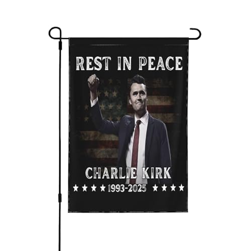 Rest In Peace Tribute Charlie Kirk Flagge Republikaner Stand mit Charlie Gartenflaggen 12 * 18 Zoll Doppelseitiges Banner Kein Fahnenmast Rest In Peace Tribute Charlie Kirk Flagge Republikaner Stand mit Charlie Gartenflaggen 12 * 18 Zoll Doppelseitiges Banner Kein Fahnenmast von SMAZDFXX