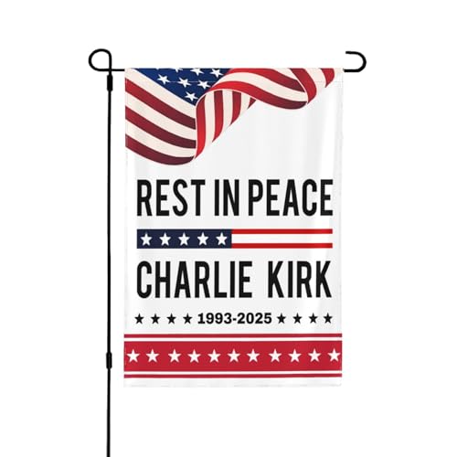 Ruhe in Frieden, Charlie Kirk-Flagge, Gedenk-Tribut an Charlie 1993 2025, Gartenflaggen, 30,5 x 45,7 cm, doppelseitiges Banner, kein Fahnenmast Ruhe in Frieden, Charlie Kirk-Flagge, Gedenk-Tribut an Charlie 1993 2025, Gartenflaggen, 30,5 x 45,7 cm, doppelseitiges Banner, kein Fahnenmast von SMAZDFXX