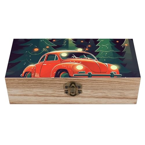 SMAZDFXX Aufbewahrungsbox aus Holz mit Klappdeckel und Frontverschluss, große Andenkenbox, eine rote Schmuckschatulle im Auto-Design, Schreibtisch-Organizer aus Holz fürs Büro SMAZDFXX Aufbewahrungsbox aus Holz mit Klappdeckel und Frontverschluss, große Andenkenbox, eine rote Schmuckschatulle im Auto-Design, Schreibtisch-Organizer aus Holz fürs Büro von SMAZDFXX