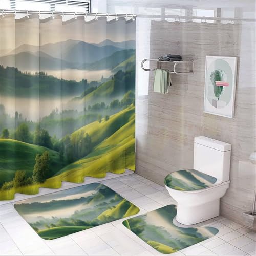 SMAZDFXX Elegant Lines Badezimmer-Sets mit Duschvorhang und Teppichen – Tulpen-4-teiliges Duschvorhang-Set mit Teppichen, Toilettendeckelbezug und Rutschfester U-förmiger Badematte 183 x 183 cm SMAZDFXX Elegant Lines Badezimmer-Sets mit Duschvorhang und Teppichen – Tulpen-4-teiliges Duschvorhang-Set mit Teppichen, Toilettendeckelbezug und Rutschfester U-förmiger Badematte 183 x 183 cm von SMAZDFXX