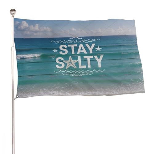 "Stay Salty Beach" 4x6 Ft Durable Outdoor Decor Banner Terrasse Willkommen Flaggen Frühling Hof Flaggen "Stay Salty Beach" 4x6 Ft Durable Outdoor Decor Banner Terrasse Willkommen Flaggen Frühling Hof Flaggen von SMAZDFXX