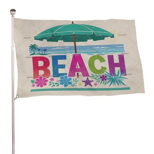 "Strand" 5x8 Ft Durable Outdoor Decor Banner Terrasse Willkommen Flaggen Frühling Hof Flaggen von SMAZDFXX