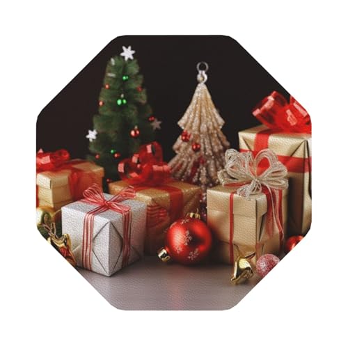 Untersetzer für Weihnachtsdekoration, 4er-Set, saugfähiger Lederuntersetzer für Getränke, hitzebeständige Tassenmatte zum Schutz des Tisches, Kaffeetischmatten für die Heimdekoration des Hauses von SMAZDFXX