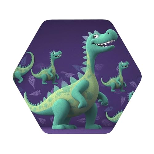 Untersetzer mit Cartoon-Dinosaurier-Motiv, 4er-Set, saugfähiger Lederuntersetzer für Getränke, hitzebeständige Tassenmatte zum Schutz des Tisches, Couchtischmatten für die Heimdekoration des Hauses Untersetzer mit Cartoon-Dinosaurier-Motiv, 4er-Set, saugfähiger Lederuntersetzer für Getränke, hitzebeständige Tassenmatte zum Schutz des Tisches, Couchtischmatten für die Heimdekoration des Hauses von SMAZDFXX